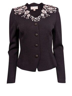 ST. JOHN EVENING black Santana knit embellished jacket